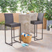 Outdoor Barstool with Hand Crafted Details, Dark Brown Default -DTYStore