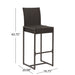 Outdoor Barstool with Hand Crafted Details, Dark Brown Default -DTYStore