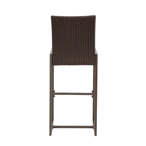Outdoor Barstool with Hand Crafted Details, Dark Brown Default -DTYStore