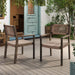 Outdoor Dining Chair Set of 2, Patio Chairs, Grey Acacia Wood, Light Brown Rope Default -DTYStore