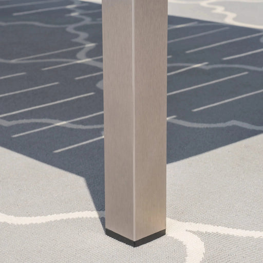 Outdoor Dining Set, Aluminum Dining Chair Set of 6 with Rope+Aluminum Dining Table with Faux Wood Top, Gray+Black Default -DTYStore