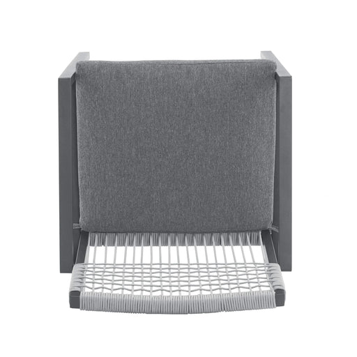 Outdoor Dining Set, Dining Chair Set of 6 + Aluminum Dining Table, Gray+Black Default -DTYStore