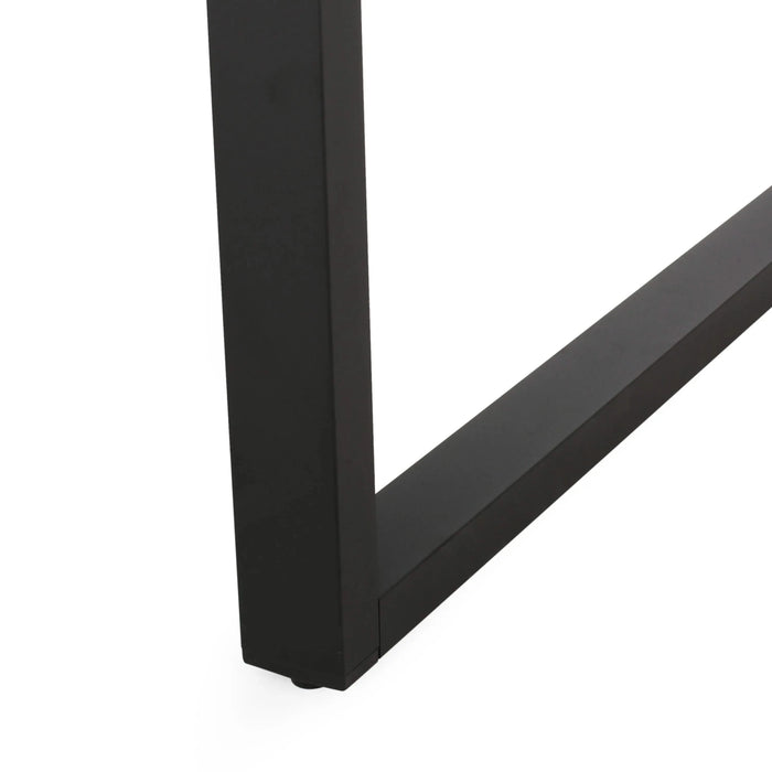 Outdoor Dining Set, Dining Chair Set of 6 + Aluminum Dining Table, Gray+Black Default -DTYStore