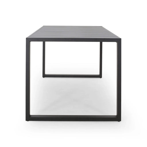 Outdoor Dining Set, Dining Chair Set of 6 + Aluminum Dining Table, Gray+Black Default -DTYStore