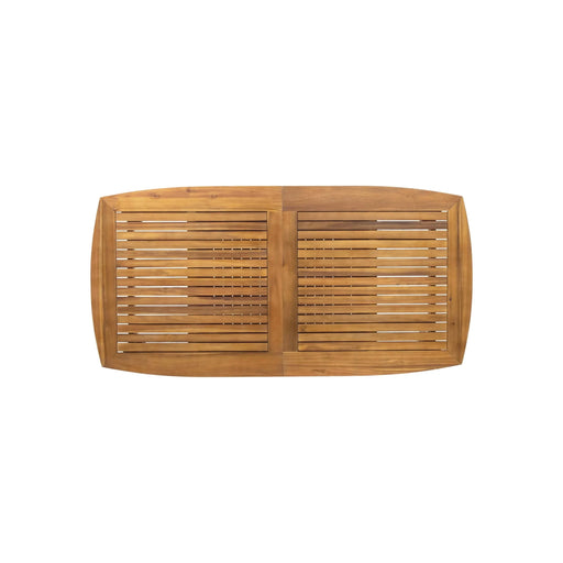 Outdoor Dining Set with Gray Dining Chairs, Acacia Wood Expandable Table, PE Rattan, Iron Frame Default -DTYStore