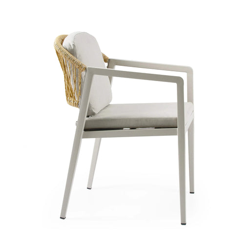 Outdoor Dining Set with Gray Dining Chairs, Acacia Wood Expandable Table, PE Rattan, Iron Frame Default -DTYStore