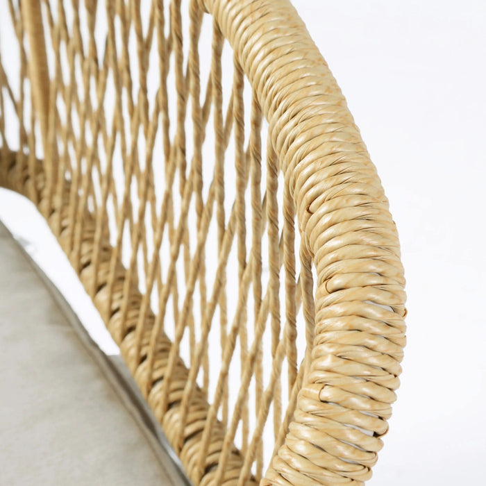 Outdoor Dining Set with Gray Dining Chairs, Acacia Wood Expandable Table, PE Rattan, Iron Frame Default -DTYStore