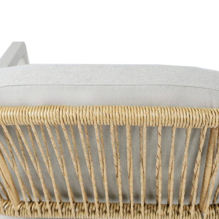 Outdoor Dining Set with Gray Dining Chairs, Acacia Wood Expandable Table, PE Rattan, Iron Frame Default -DTYStore