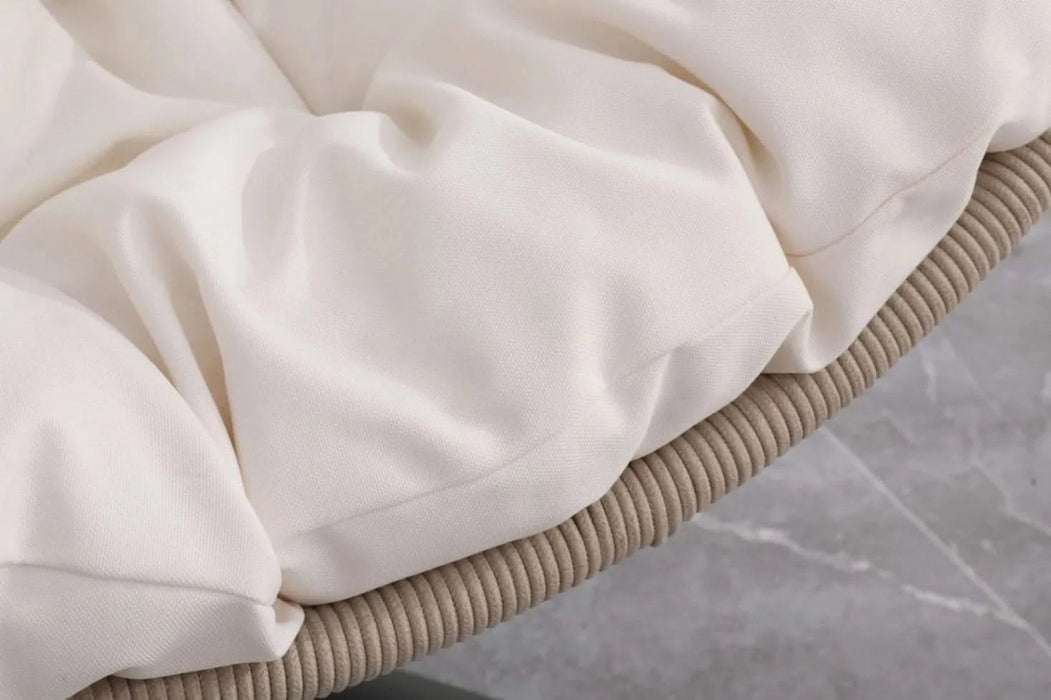 Outdoor Egg-shaped Hanging Chair with Stand, Patio Egg-shaped Swing Chair, Indoor Rocking Chair, Outdoor Hammock Egg-shaped Chair, Beige Default -DTYStore