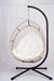 Outdoor Egg-shaped Hanging Chair with Stand, Patio Egg-shaped Swing Chair, Indoor Rocking Chair, Outdoor Hammock Egg-shaped Chair, Beige Default -DTYStore