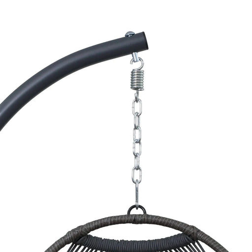 Outdoor Egg Hanging Chair with Stand, Patio Wicker Swing Egg Chair Indoor Swinging Chair Outdoor Hammock Egg Chair Default -DTYStore