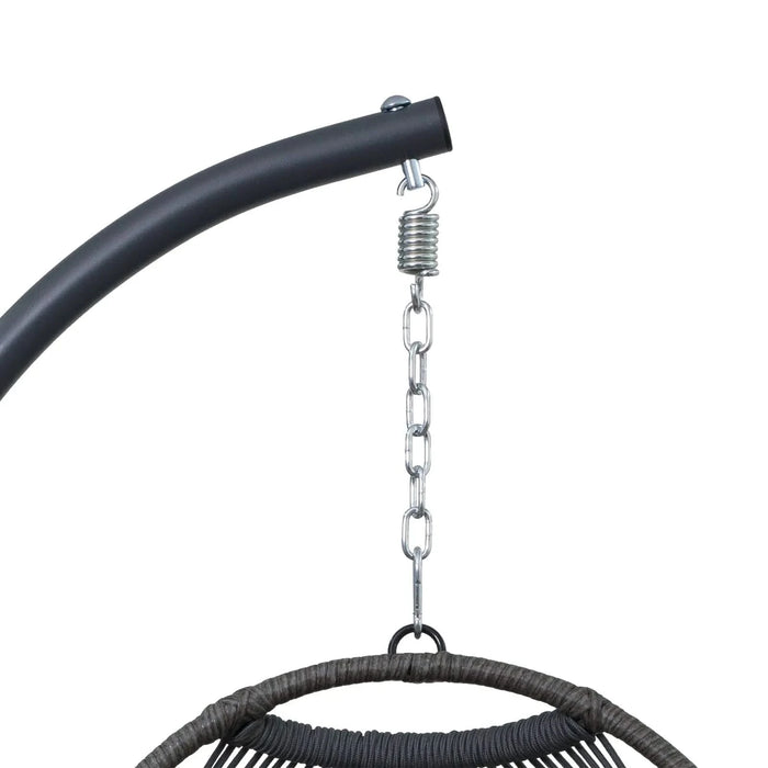 Outdoor Egg Hanging Chair with Stand, Patio Wicker Swing Egg Chair Indoor Swinging Chair Outdoor Hammock Egg Chair Default -DTYStore