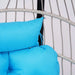 Outdoor Egg Hanging Chair with Stand, Patio Wicker Swing Egg Chair Indoor Swinging Chair Outdoor Hammock Egg Chair BLUE Default -DTYStore