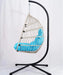 Outdoor Egg Hanging Chair with Stand, Patio Wicker Swing Egg Chair Indoor Swinging Chair Outdoor Hammock Egg Chair BLUE Default -DTYStore