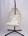 Outdoor Egg Hanging Chair with Stand, Patio Wicker Swing Egg Chair Indoor Swinging Chair Outdoor Hammock Egg Chair Off-white Default -DTYStore