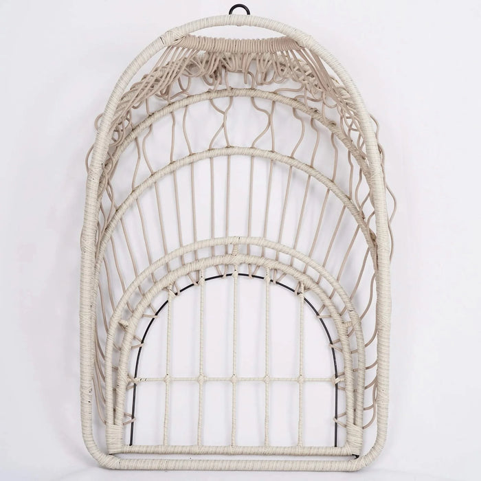 Outdoor Egg Hanging Chair with Stand, Patio Wicker Swing Egg Chair Indoor Swinging Chair Outdoor Hammock Egg Chair Off-white Default -DTYStore