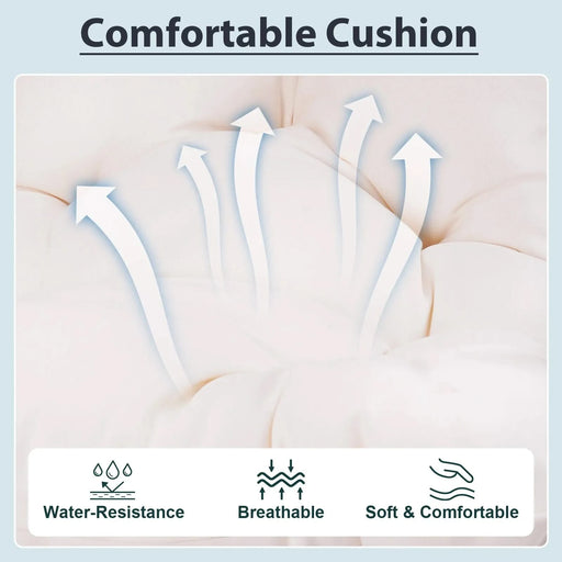 Outdoor Egg Hanging Chair with Stand, Patio Wicker Swing Egg Chair Indoor Swinging Chair Outdoor Hammock Egg Chair Off-white Default -DTYStore