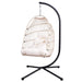 Outdoor Egg Hanging Chair with Stand, Patio Wicker Swing Egg Chair Indoor Swinging Chair Outdoor Hammock Egg Chair Off-white Default -DTYStore