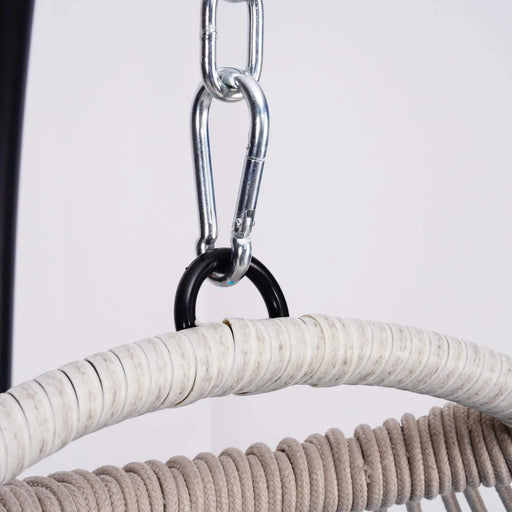 Outdoor Egg Hanging Chair with Stand, Patio Wicker Swing Egg Chair Indoor Swinging Chair Outdoor Hammock Egg Chair Off-white Default -DTYStore