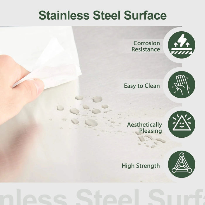 Outdoor Grill Cart with Stainless Steel Tabletop, Storage, Patio Kitchen Island with Wheels, Hooks, and Spice Rack, Waterproof Outdoor Grill Table, Movable BBQ Serving Cart Rolling Bar Cart Default -DTYStore