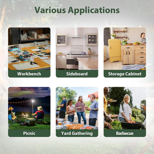 Outdoor Grill Cart with Stainless Steel Tabletop, Storage, Patio Kitchen Island with Wheels, Hooks, and Spice Rack, Waterproof Outdoor Grill Table, Movable BBQ Serving Cart Rolling Bar Cart Default -DTYStore