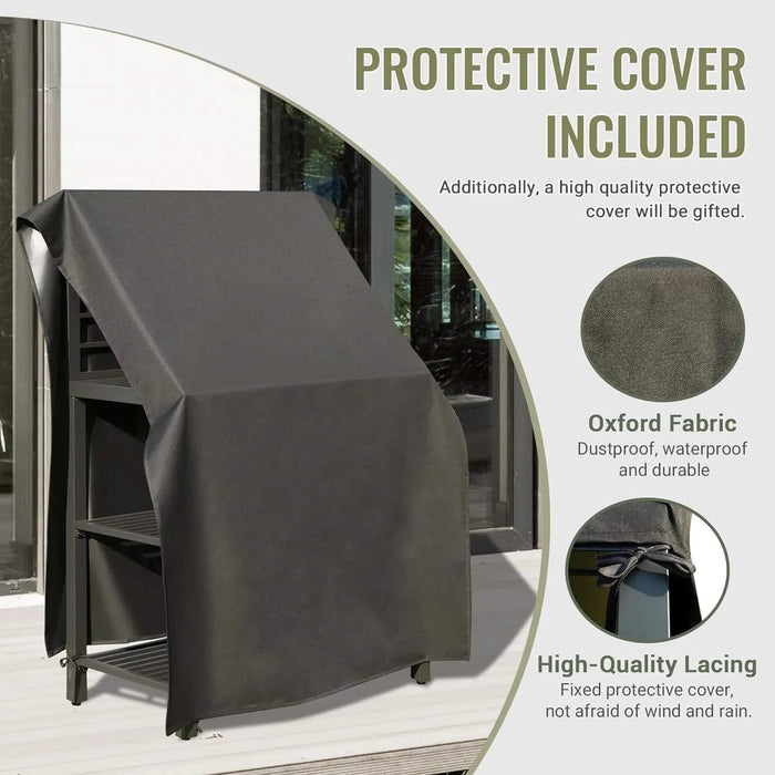 Outdoor Kitchen Island with Storage, Aluminum Kitchen Storage Island Kitchen Food Prep Table with Double Storage Rack, Freestanding Bar Center with Protective Cover Indoor Outdoor Default -DTYStore