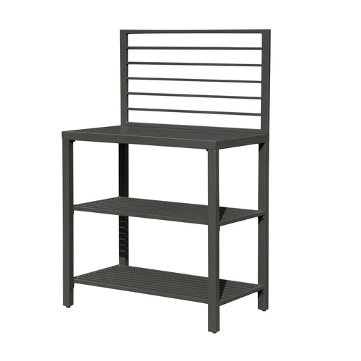 Outdoor Kitchen Island with Storage, Aluminum Kitchen Storage Island Kitchen Food Prep Table with Double Storage Rack, Freestanding Bar Center with Protective Cover Indoor Outdoor Default -DTYStore