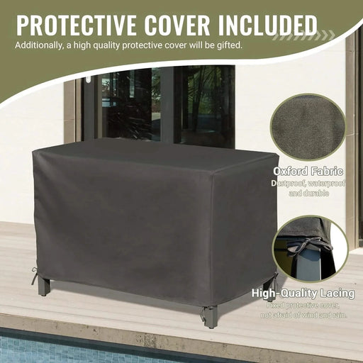 Outdoor Kitchen Island with Storage, Aluminum Kitchen Storage Island Outdoor Grill Table, Freestanding Outdoor Prep Table Grill Storage Cabinet with Protective Cover for BBQ, Deck, Patio Default -DTYStore