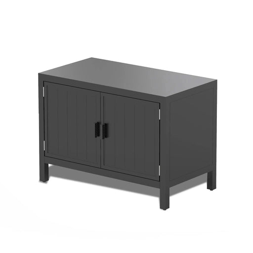 Outdoor Kitchen Island with Storage, Aluminum Kitchen Storage Island Outdoor Grill Table, Freestanding Outdoor Prep Table Grill Storage Cabinet with Protective Cover for BBQ, Deck, Patio Default -DTYStore