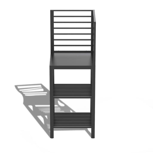 Outdoor Kitchen Island with Storage, Aluminum Kitchen Storage Island Outdoor Prep Table with Double Storage Rack, Freestanding Outdoor Corner Cabinet with Protective Cover Indoor Outdoor Default -DTYStore