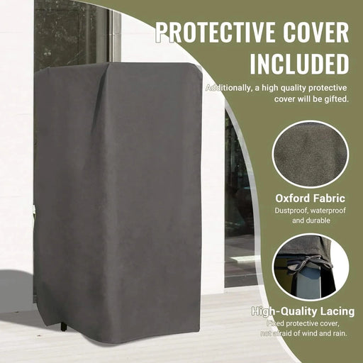 Outdoor Kitchen Island with Storage, Aluminum Kitchen Storage Island Outdoor Prep Table with Double Storage Rack, Freestanding Outdoor Corner Cabinet with Protective Cover Indoor Outdoor Default -DTYStore