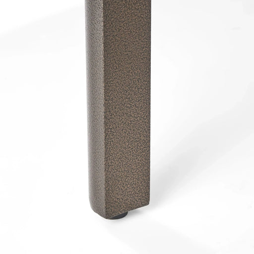 Outdoor Modern Aluminum Dining Table with Woven Accents, Gloss Black, 61.25 Inches Default -DTYStore