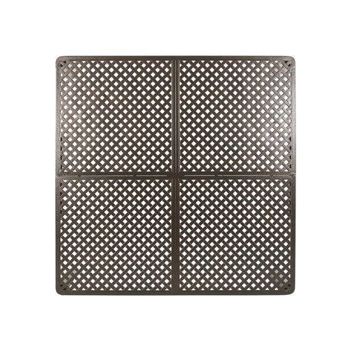 Outdoor Modern Aluminum Dining Table with Woven Accents, Gloss Black, 61.25 Inches Default -DTYStore