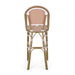Outdoor PE Rattan French Barstool Set with Rust Red and White Wicker and Aluminum Frame, 29.5' Seat Height Default -DTYStore
