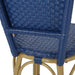 Outdoor PE Rattan and Aluminum French Barstools Set, Navy Blue, Bamboo Finish, 29.5' Height Default -DTYStore