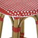 Outdoor PE Ratten and Aluminum 29.5' French Backless Barstools, Set of 2, Red, Bamboo Print Finish Default -DTYStore