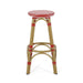 Outdoor PE Ratten and Aluminum 29.5' French Backless Barstools, Set of 2, Red, Bamboo Print Finish Default -DTYStore