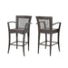 Outdoor PE rattan Barstools with Iron Frame (Set of 2), Multi Brown Default -DTYStore