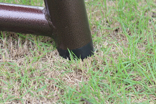 Outdoor Patio 3 seaters Metal Swing Chair Swing bed with Cushion and Adjustable Canopy Red Color Default -DTYStore