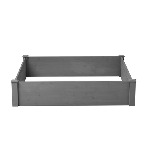 Outdoor Raised Garden Bed 48x48x10'', Tool-Free Assembly, Gray Solid Wood Planter Box Default -DTYStore