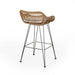 Outdoor Rattan Bar Chair with Metal Legs, Brown Default -DTYStore