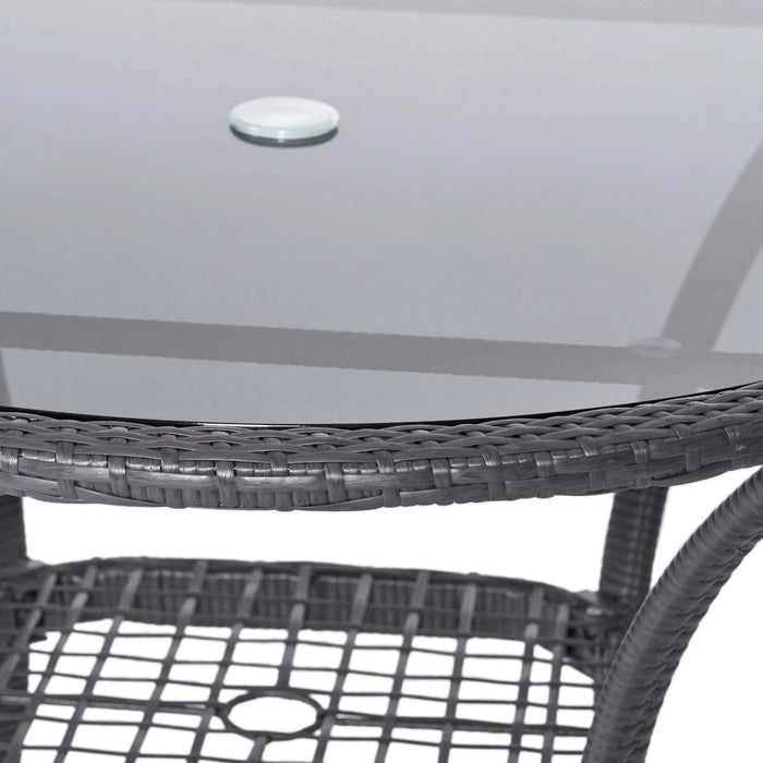 Outdoor Rattan Dining Set with 4 Dining Chairs,Grey Default -DTYStore