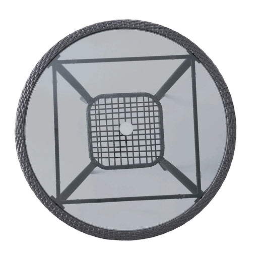 Outdoor Rattan Dining Set with 4 Dining Chairs,Grey Default -DTYStore