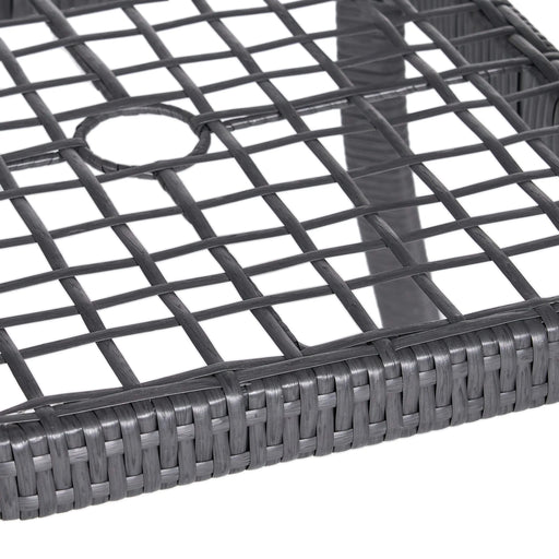 Outdoor Rattan Dining Set with 4 Dining Chairs,Grey Default -DTYStore