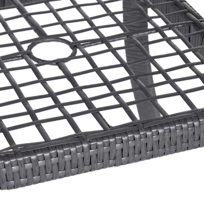 Outdoor Rattan Dining Set with 4 Dining Chairs,Grey Default -DTYStore