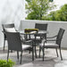 Outdoor Rattan Dining Set with 4 Dining Chairs,Grey Default -DTYStore