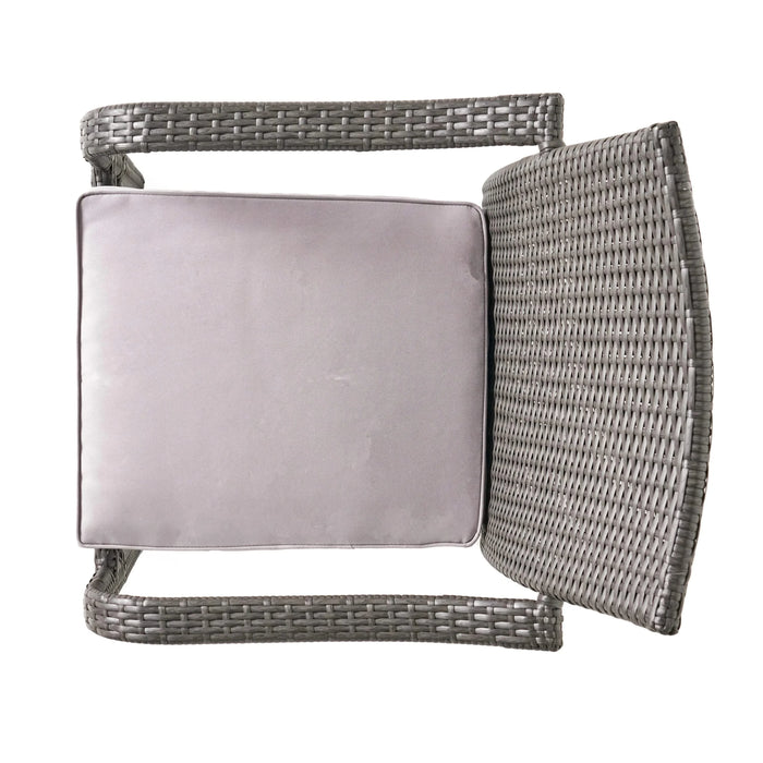 Outdoor Rattan Dining Set with 4 Dining Chairs,Grey Default -DTYStore