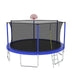 Outdoor Recreational 14FT Trampoline for Kids with Safety Enclosure Net and Ladder - Blue Metal Frame Default -DTYStore