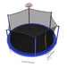 Outdoor Recreational 14FT Trampoline for Kids with Safety Enclosure Net and Ladder - Blue Metal Frame Default -DTYStore