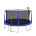 Outdoor Recreational 14FT Trampoline for Kids with Safety Enclosure Net and Ladder - Blue Metal Frame Default -DTYStore